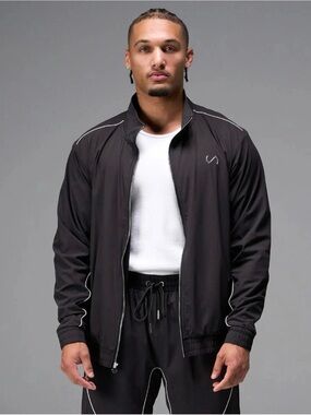 Men's Black Track Jacket - Performance Lightweight